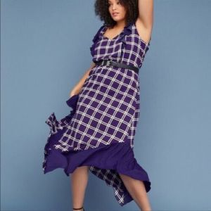 Lane Bryant London Calling Blue Plaid Dress